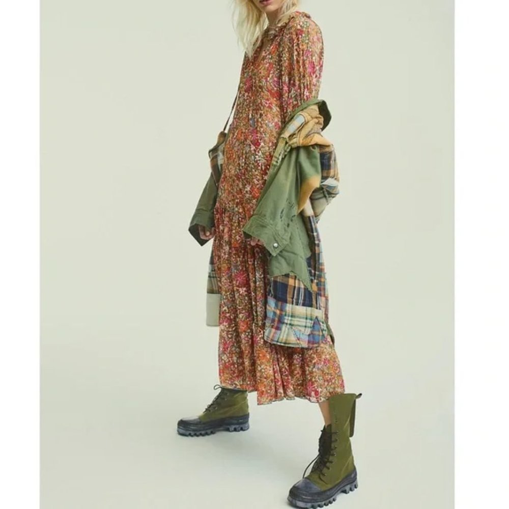 Free People Feeling Groovy Emerald maxi dress